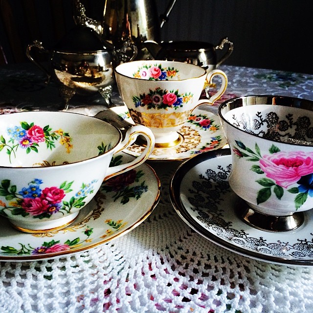 Found a few cups at the antique store. #vintage #teacup #beauty