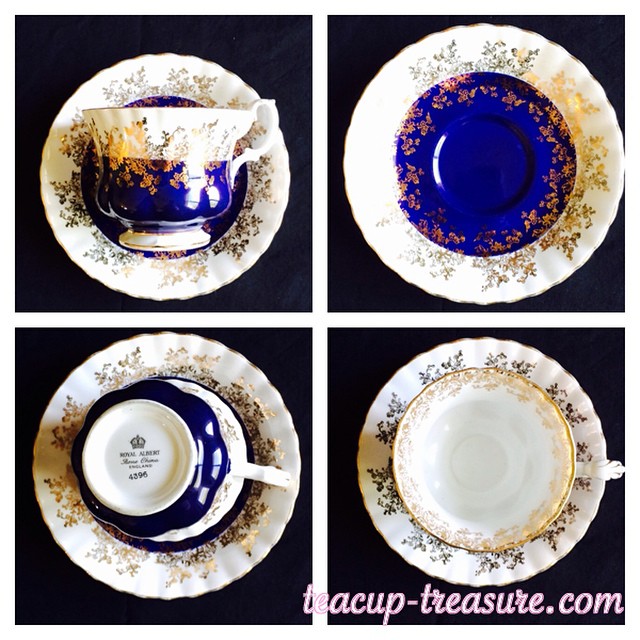 Radiant royal blue from Royal Albert's Regal Series. $25 USD plus shipping. DM or email if interested. Many more tea cups available at teacup-treasure.com/catalogue #teacup #vintage #regalseries #royalblue #blue #royalalbert #teacup4sale #teacupforsale